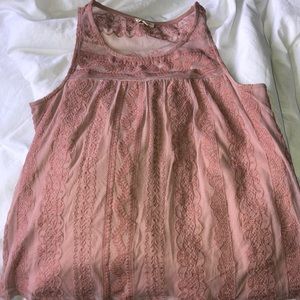 Purple Mesh Lacey Tank Top